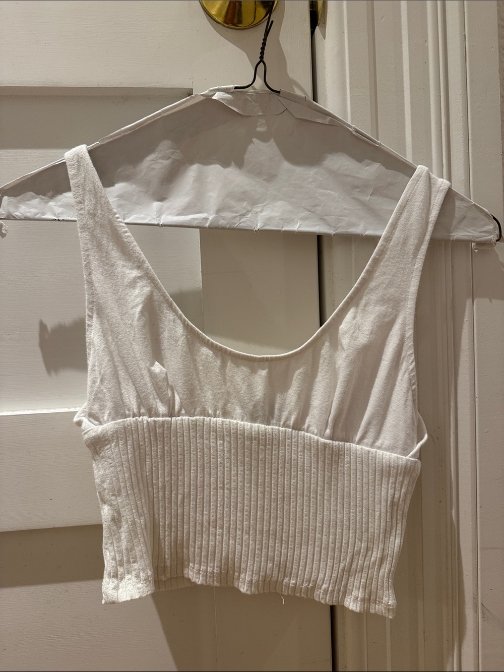 ✨ Only Hearts White Ribbed Cropped Tank Top ✨